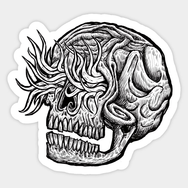 Skull logo Sticker by Ben Pissin